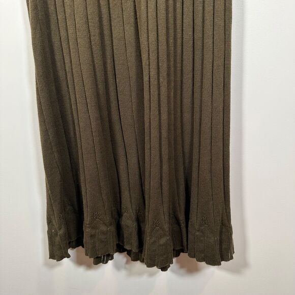 Peruvian Connection Sweater Dress Women's Small Rib Knit Green Maxi Sleeveless - Picture 2 of 10